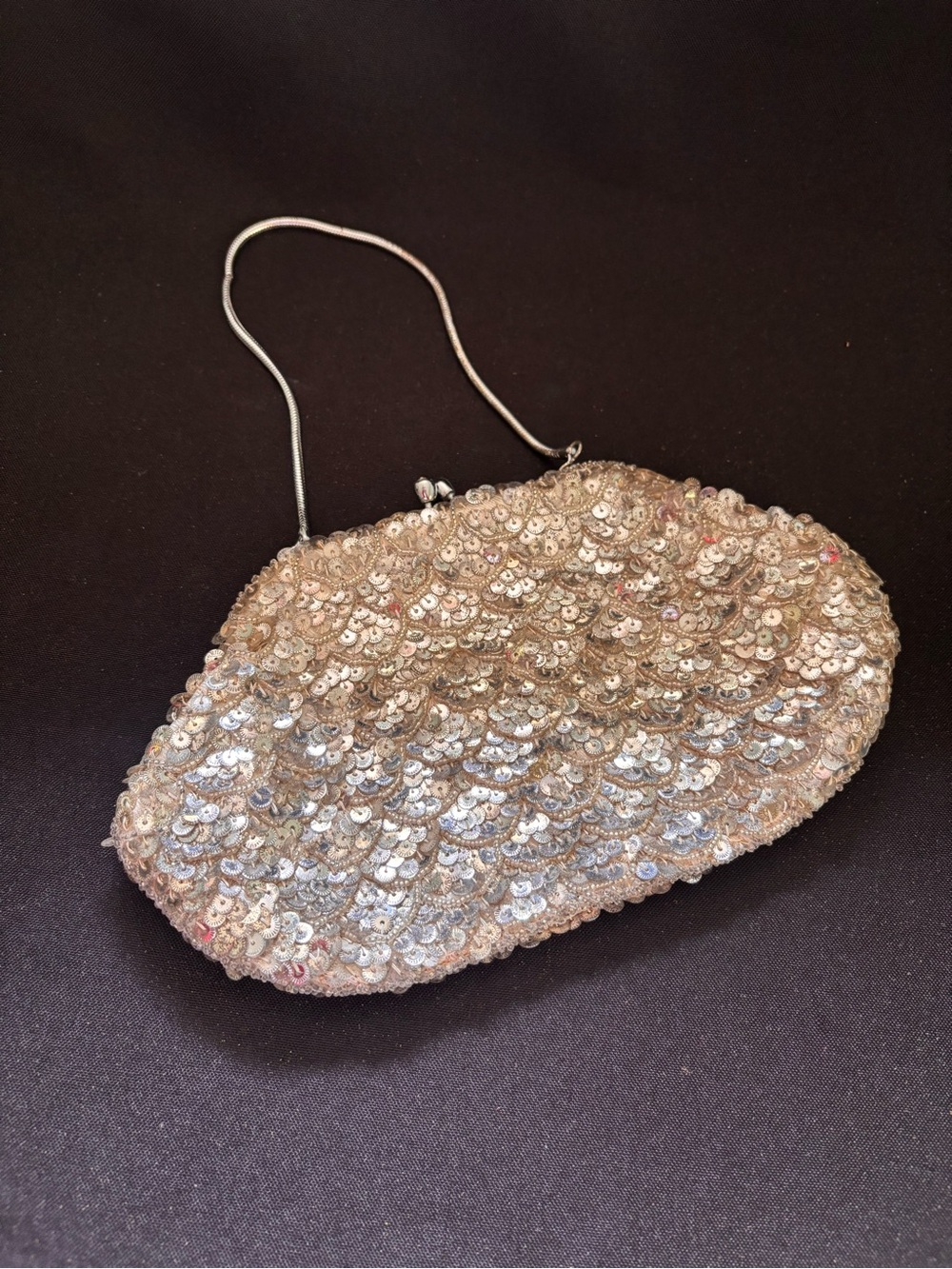 Vintage Sequin Evening Clutch Bag